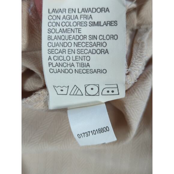 A|XIST Mens XL Short Sleeve Button Up Shirt Beige Modal Blend Casual Soft - Picture 10 of 12